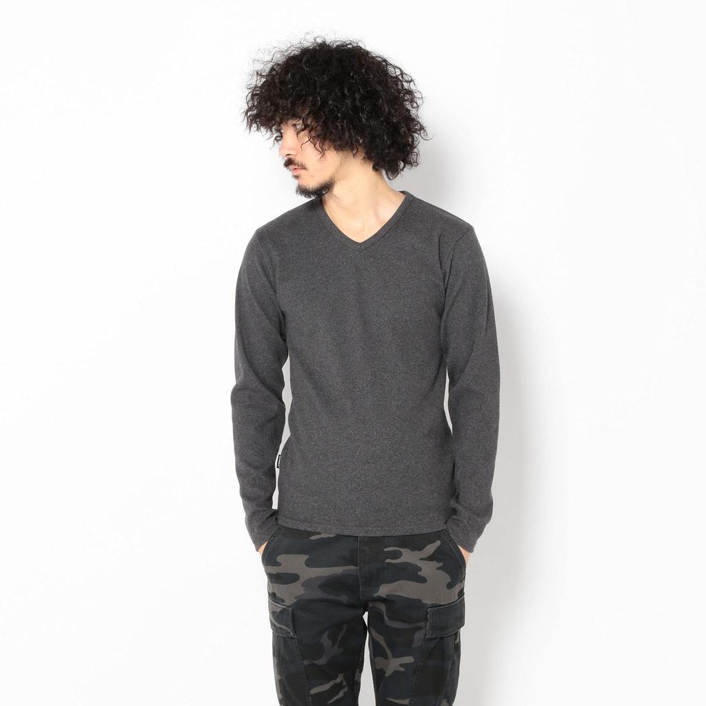 Long T Daily Rib TEE DAILY RIB TEE 6153480 [Avirex] V-Neck (Antibacterial) (Odor Resistant) V-NECK Men's