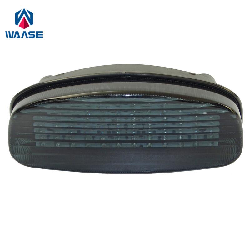 waase For SUZUKI GS500 2001-2002 / GS500F 2004-2009 Rear Tail Light Brake Turn Signals Integrated LED Light Smoke Lens
