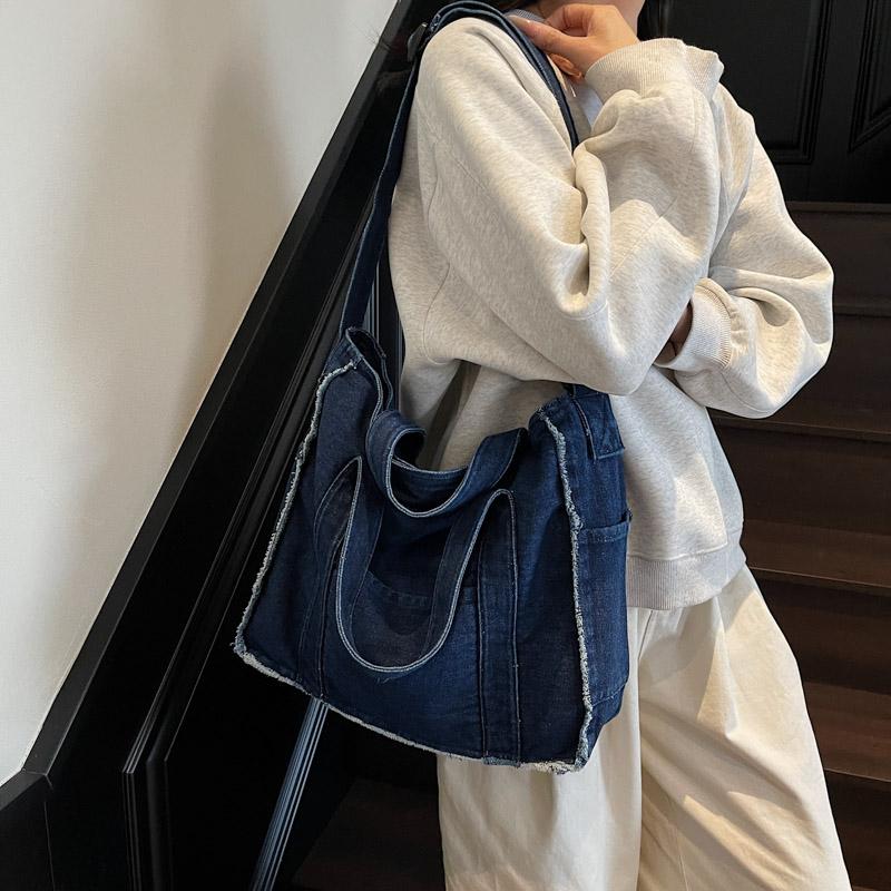 Denim Tote Bag Women Shoulder Bag Crossbody Bag