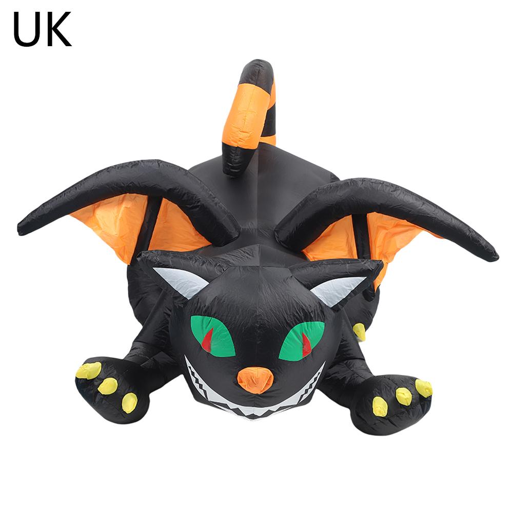 6FT Halloween Inflatables Black Cat Outdoor Decorations Blow Up Yard Large Cat with LEDs for Indoor Party Garden Lawn Decor
