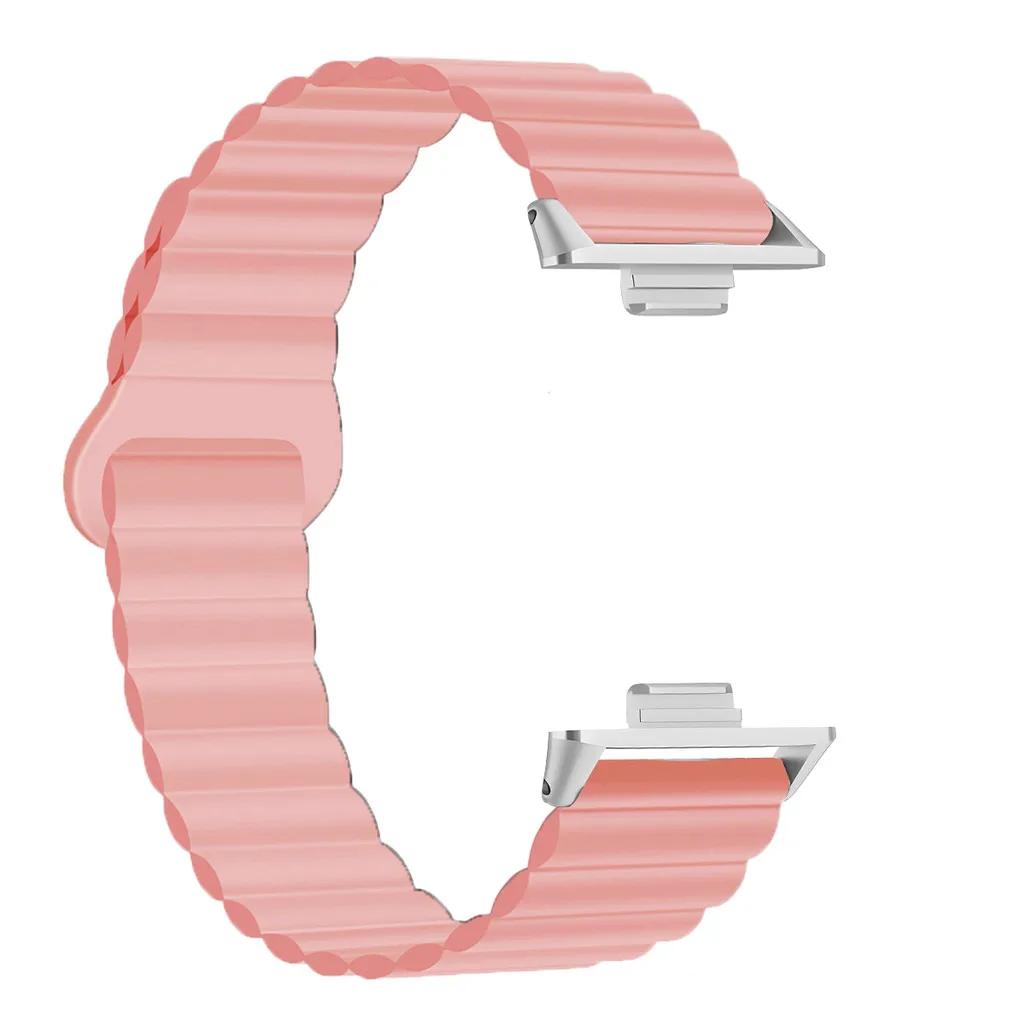 

Silicone Strap For Huawei Watch Fit4 Magnetic Loop Band Watchband Correa Men Women Sport Bracelet For Huawei Fit3 2 Accessories For Fit 3-4-4pro рожевий