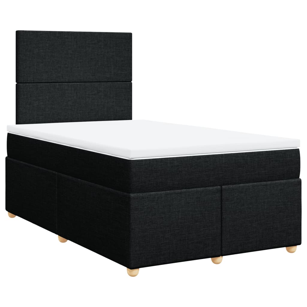 Box Spring Bed with Mattress Black 120 x 200 cm Fabric