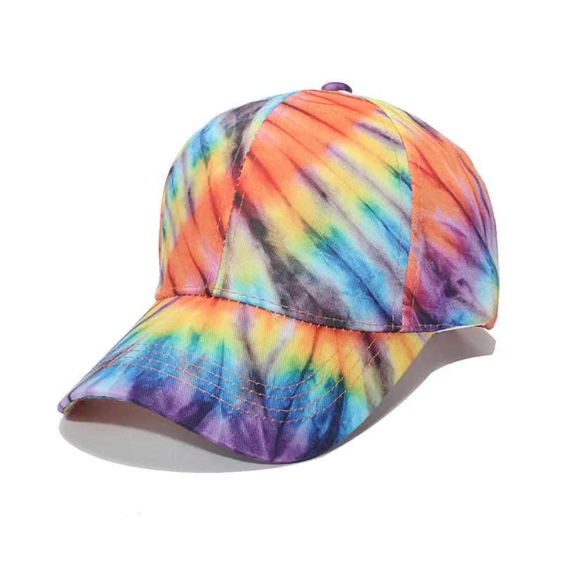 New Unisex Outdoor Fashion Graffiti Printing Baseball Cap Europe  Men Tie Dye Adjustable Hats Summer Hip Hop Snapback Dad Hat