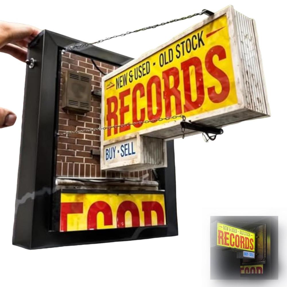 3D Miniature Record Store Retro Wall Light Retro Record Player Wall Light  Record Collector Gift
