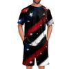 Men's Two Piece Sleepwear Set Short Sleeve Top and Shorts Lightweight Comfortable Soft Fabric Lounge Pajama Set for Summer Homewear
