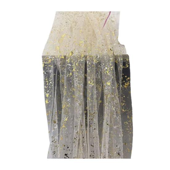 Gauze Table Runners Sheer Chiffon Tulle Cheesecloth with Glitter Metallic Foil for Wedding Birthday Party Anniversary Dining Table Decor