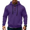 Sudadera con capucha de forro polar para hombre, casual, de manga larga, con cremallera de  1/4, sudaderas tipo jersey