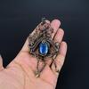 Labradorite Pendant, Handmade Gemstone 999 Copper Wire Wrapped Pendant Antique Jewelry, For Gift Silver Jewelry
