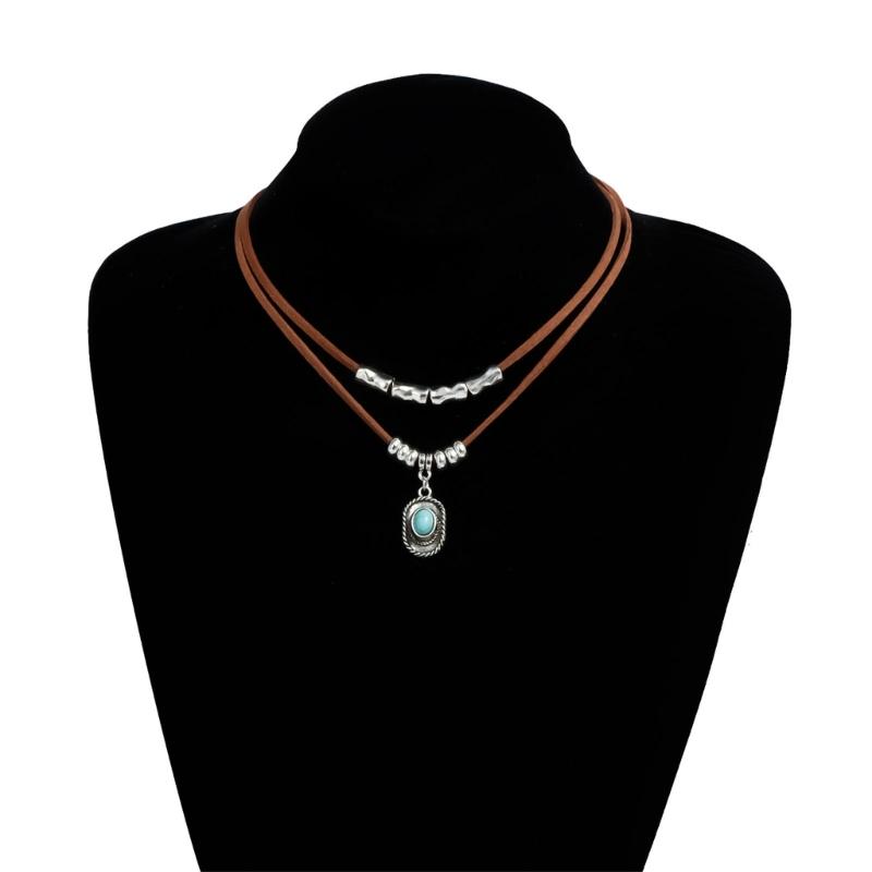 Classical Western Cowboy Styles Velvety Rope Necklace Soft Comfortable Design Casual Party Everyday Jewelry Accessory