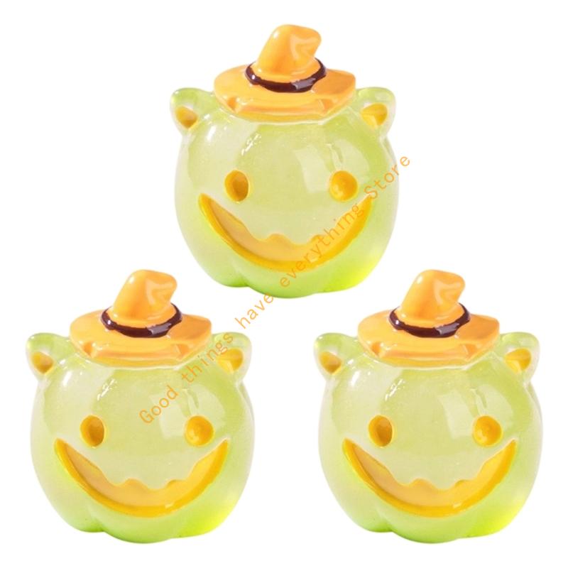Creative Halloweens Illuminating Pumpkins Miniature Landscape Ornaments for Garden Tabletop Decoration 55KF