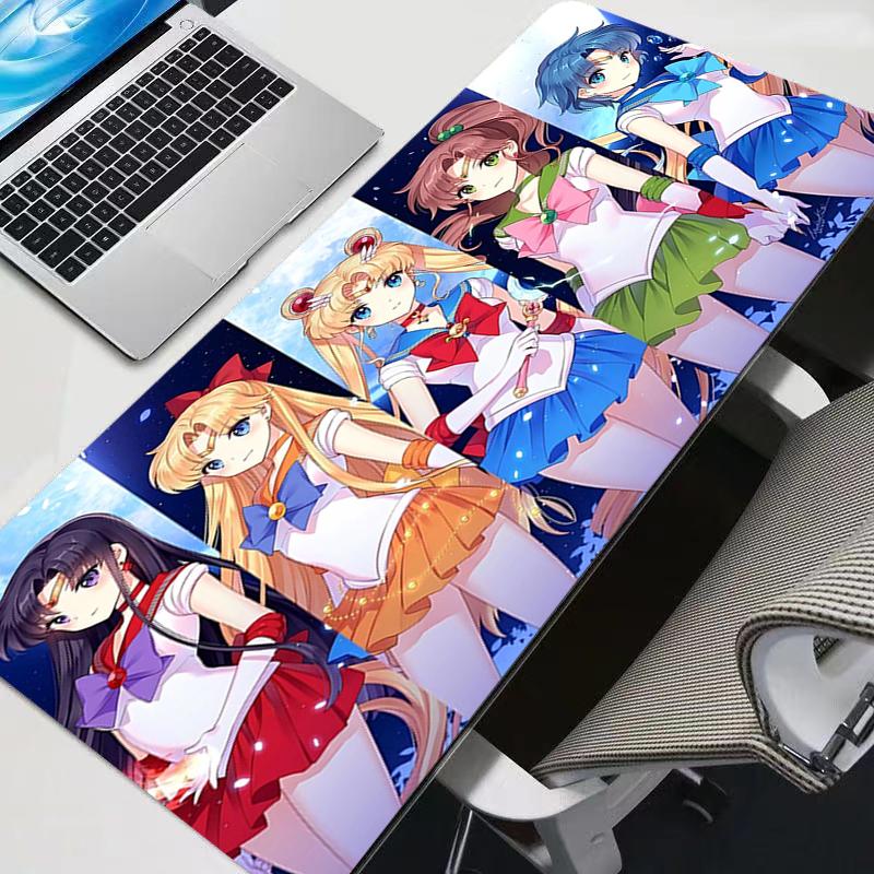 Colorful Mouse Pad SSailor Moon Anime Gamer Gaming Accessories Varmilo Keyboard Pad Computer Rubber Desk Mat Cute Girl Mousepad
