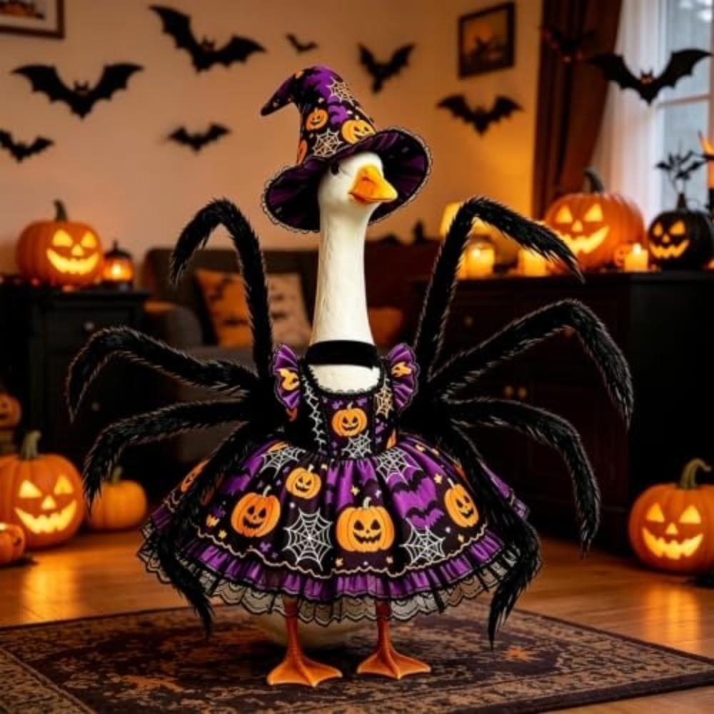 1 Set 23 Inch Fit Porch Goose Outfits Pumpkin Dress Goose Dress for Statue  Outdoor Patio