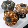 1pc Antique Pumpkin Ceramic Door Knob for Cabinets Cupboard Dresser Drawers Kitchen Furniture Handles Pulls with 2 Sizes Screws