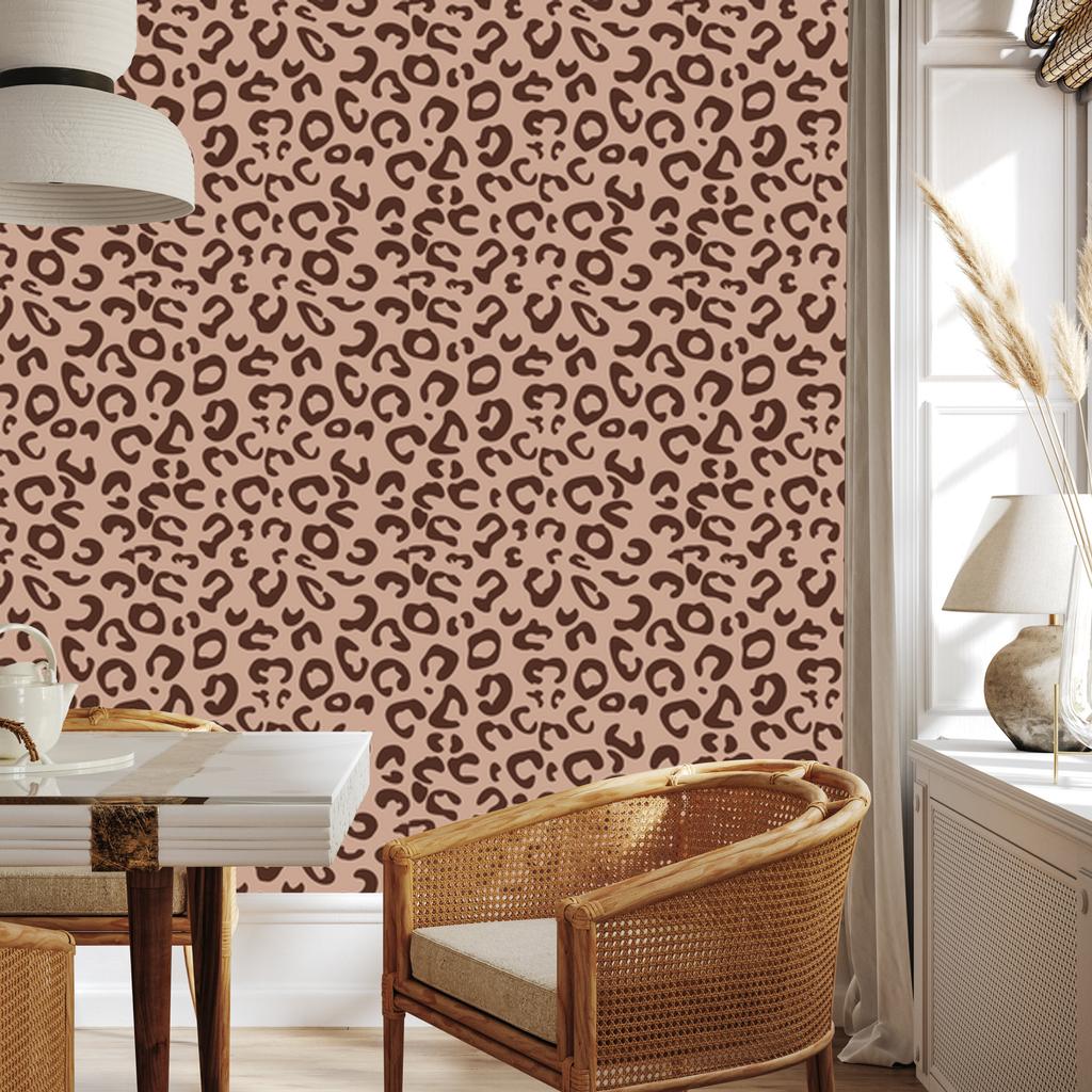 Animal Skin Wallpaper Beige, Rust and Orange 50x1000