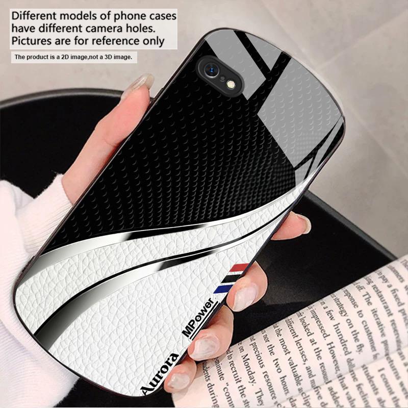 Hochwertige Lederstruktur Für iPhone 17 16 15 14 13 Plus 12 mini 11 Pro Max XR Xs Max X 7 8 6S 22 20 Elliptische Glas-Handyhülle