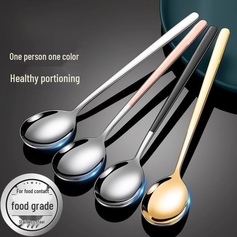 Korean Style Stainless Steel Long Handle Soup & Stirring Spoon