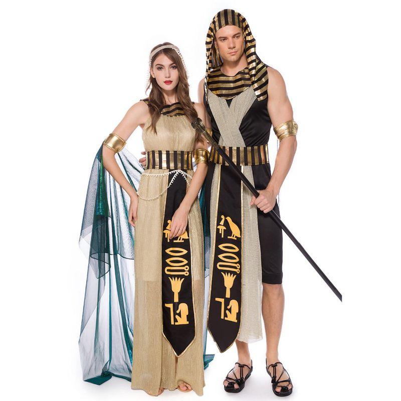 Amazon Cross-Border Halloween Costumes Egyptian Pharaoh Cleopatra Costumes Role-Playing Ancient Roman Prince and Princess Costumes