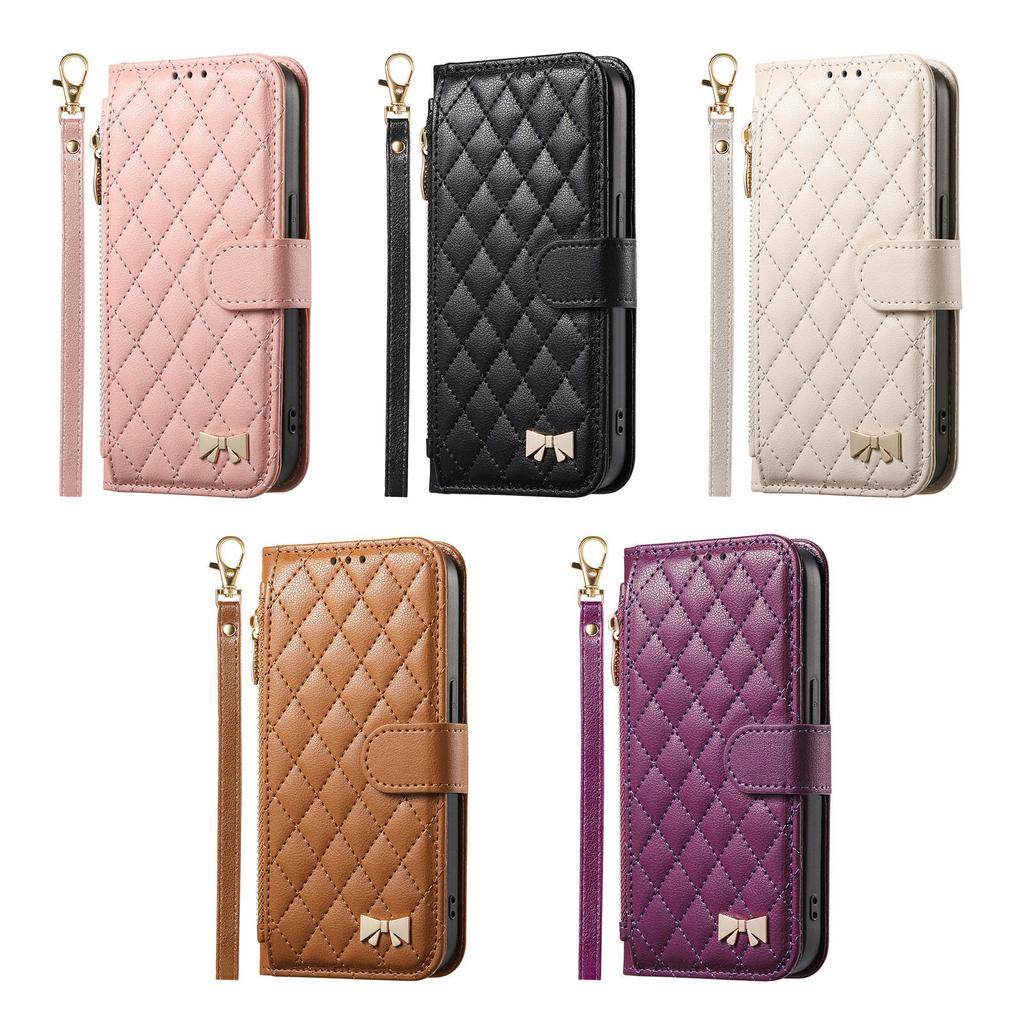 Crossbody Long Lanyard Diamond Pattern Leather Case for Google Pixel 11 Pro XL 10 9 8 7 6A Shockproof Book Stand Slim Cover