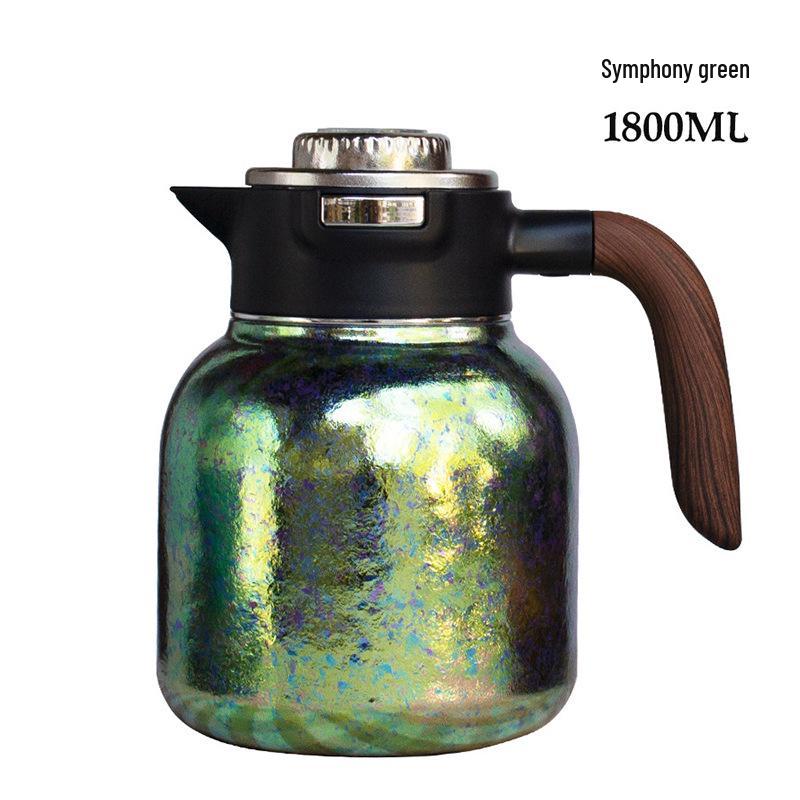 Large Capacity 1800ml Pure Titanium Tea Pot with Temperature Display for Health Stewing and Brewing