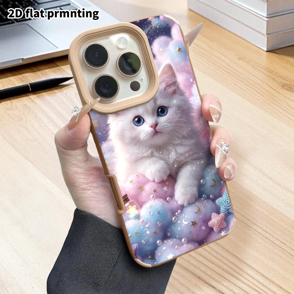 Phone Case: 2D Flat Lambskin Suitable for iPhone 18, 17, 16, 15, 14, 13 Pro Protective Cases, Crystal Butterfly, Christmas and Halloween Gifts