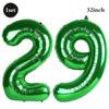 32 Inch Green Number Foil Balloons 0-9 Jungle Safari Theme Soccer Party Decor Kid Boy 1st Birthday Dinosaur Baby Shower Supplies