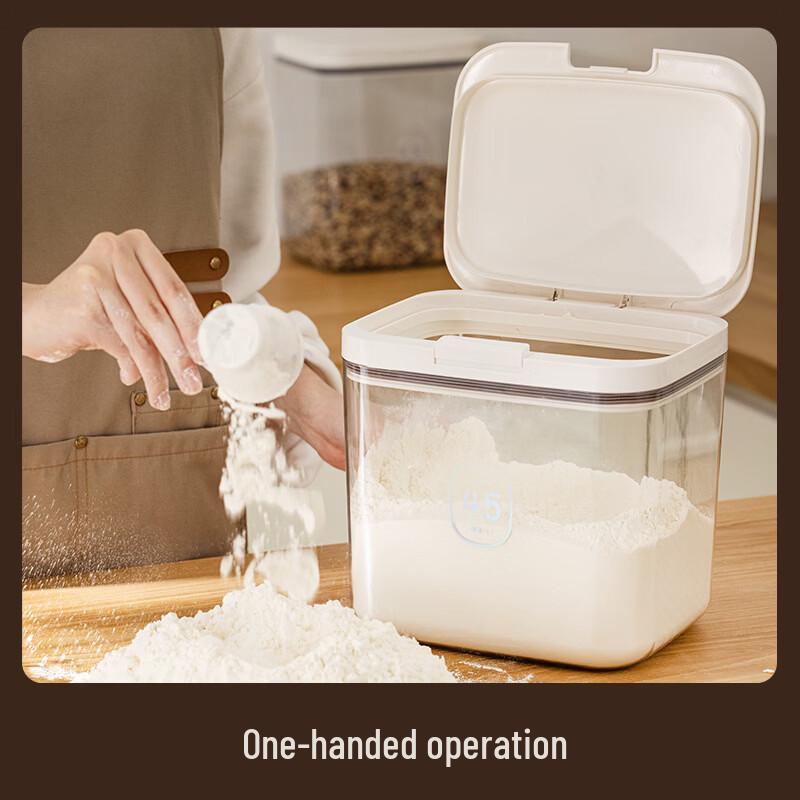 Kitchen Flour Storage Container with Desiccant Box