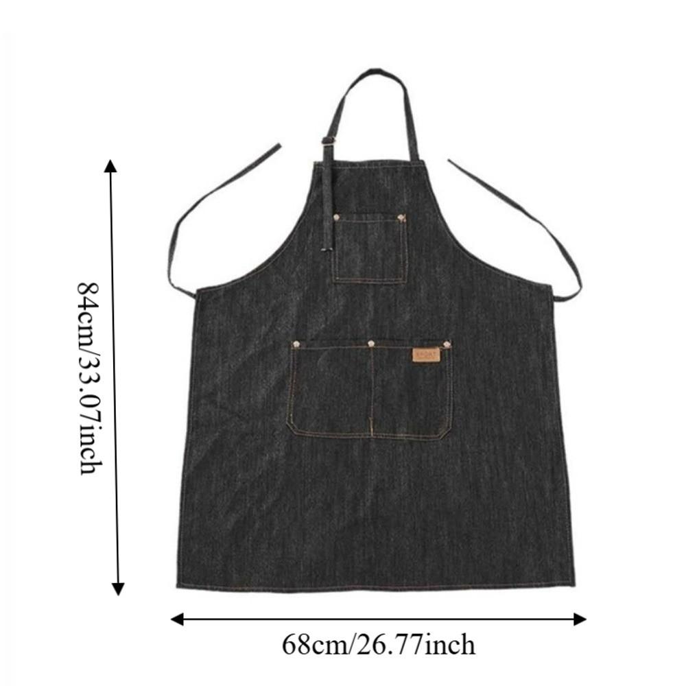 Lightweight Salon Working Clothes with Pockets Barber Cloth Wrap Denim Apron Uniform  Cooking