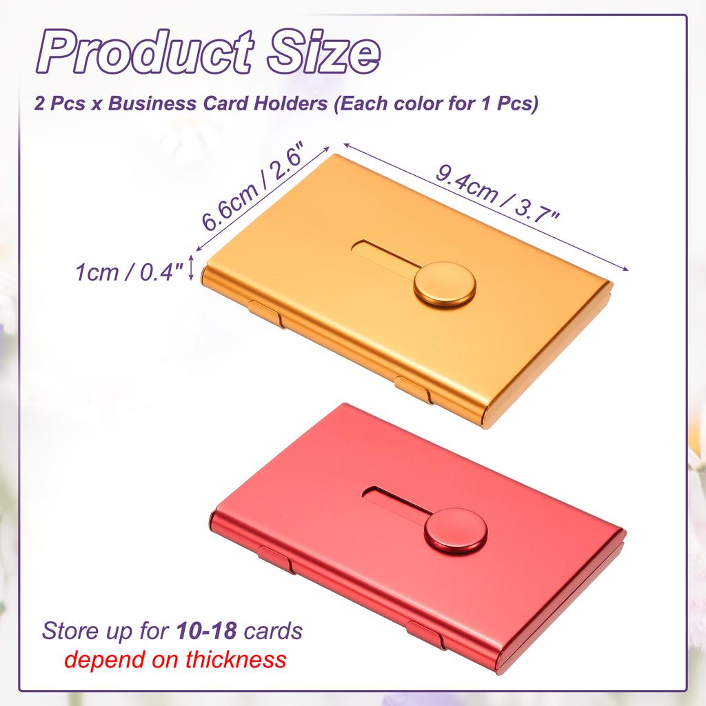 2Pcs Thumb Drive Business Card Case Aluminum Alloy Bank Credit ID Card Wallet Name Card Holder Metal Box Cover Cards Holder