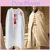 Medieval Men Tunic Cape Cloak With Elegant Cross Pattern For Cosplay Events And Halloween