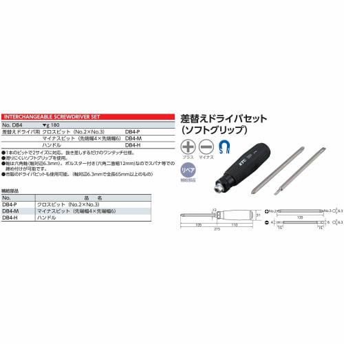 Kyoto Tool (KTC) Interchangeable Driver Set (Soft Grip) DB4