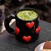 Creative High-End Black Heart Couple Ceramic Coffee Mugs