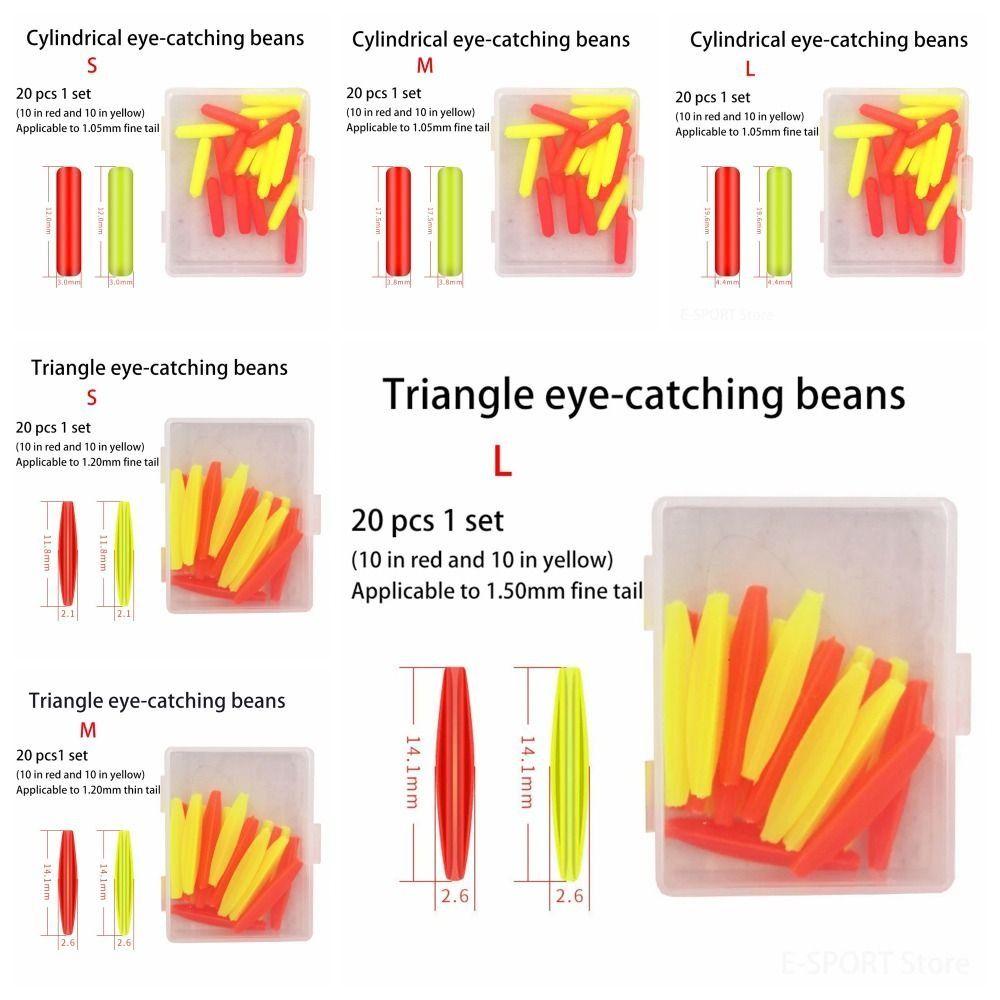 20pcs EVA Fluorescent Drift Ball Foam Fluorescent Eye-catching Bean Set  Fly Fishing