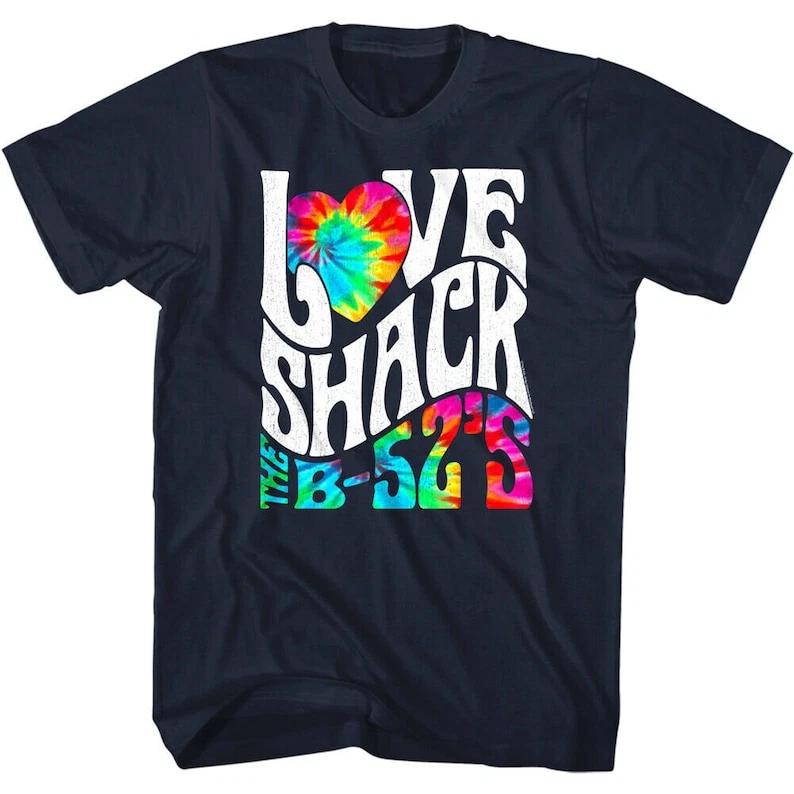 The B52s Men s T shirt Love Shack Tie Dye Blue Graphic Tee XL
