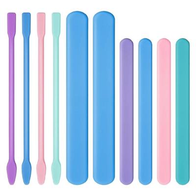 Silicone Craft Sticks In Assorted Color Pack of 10 Stir Sticks Waxing Spatulas For Art Projects And Wax Handling