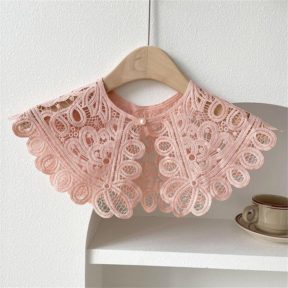 Crochet Detachable Collar Solid Color Hollow Shawl Casual Fake Collar  Women Ladies