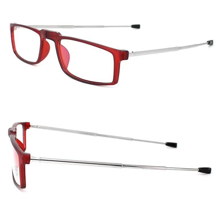 TR90 Folding Anti-Blue Light Reading Glasses for Men & Women, Portable with Telescopic Stainless Steel Legs