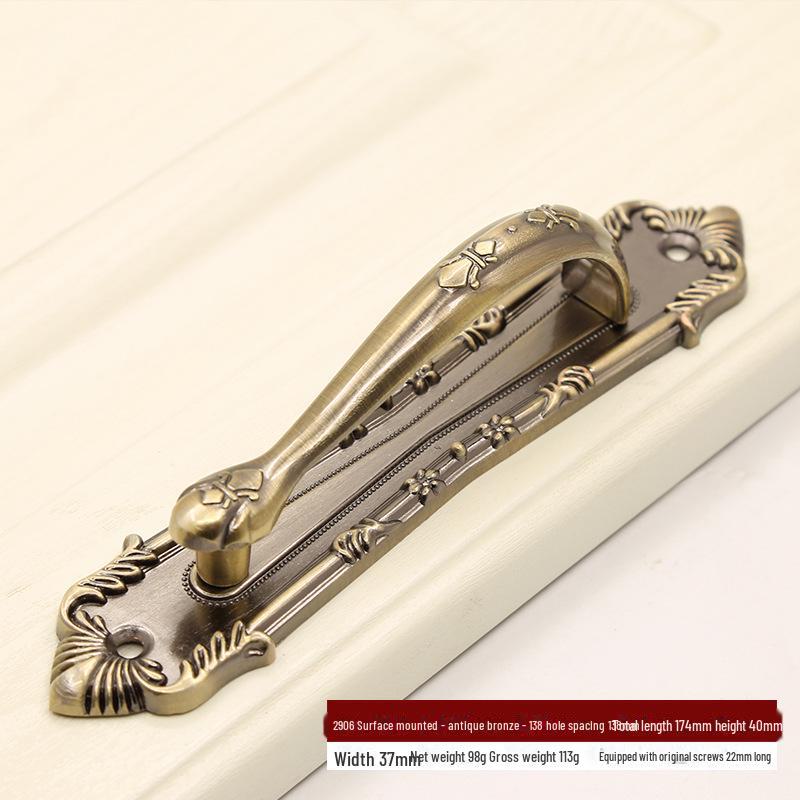 Antique Copper Exposed Barn Door Handle: Punch-Free Heavy-Duty Design for Wooden Doors