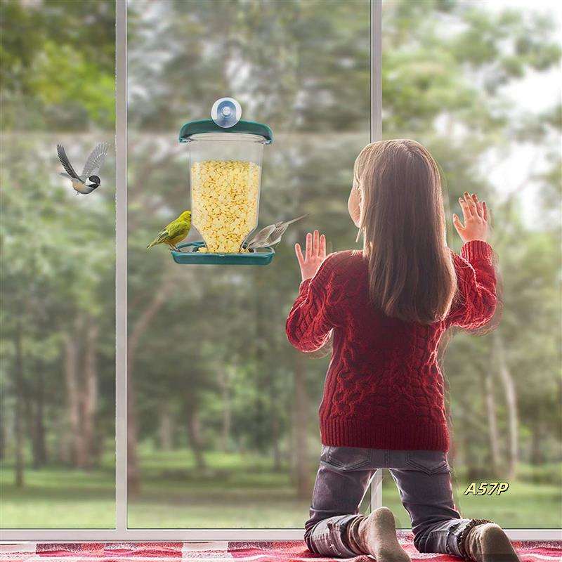 2X Window Bird Feeder With Strong Suction Cup, Removable Hanging Wild Bird Feeder