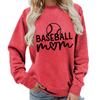 Women's Oversized Crew Neck Letter Print Baseball Sweatshirt Long Sleeve Casual Top Loose Fit Streetwear