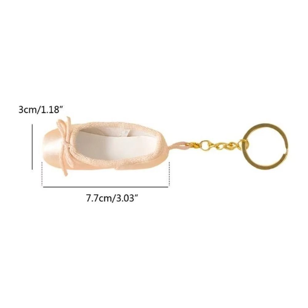 Satin Material Ballet Inspired Keys Chain Alloy Pendant Style Shoes Car Keyring Exquisite Handmade Pointe Shoes Pendant