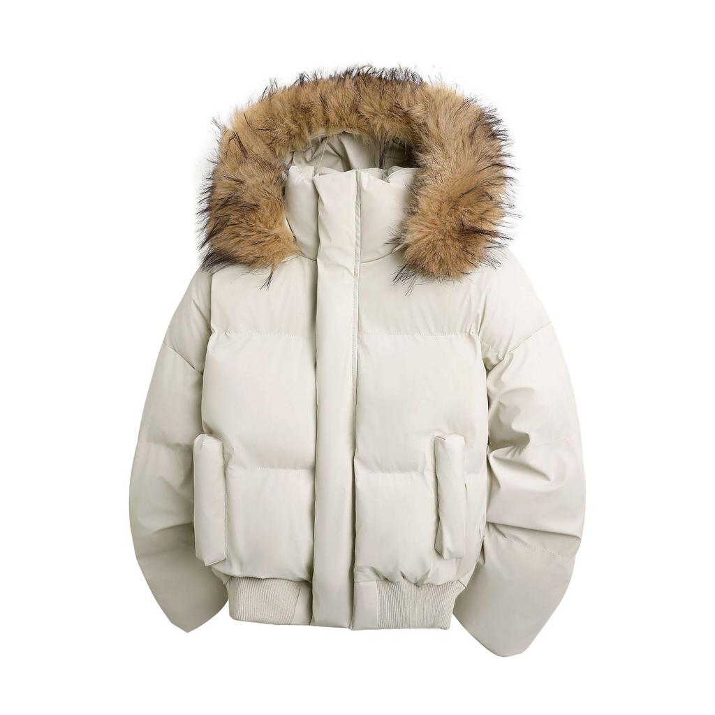 Men's Winter Retro Cotton Jacket with Detachable Fur Collar - Thick and Trendy Outerwear