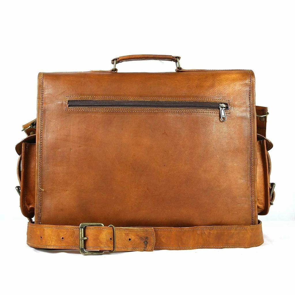 Bag Leather Laptop Messenger Genuine Briefcase Men's Vintage Satchel Shoulder