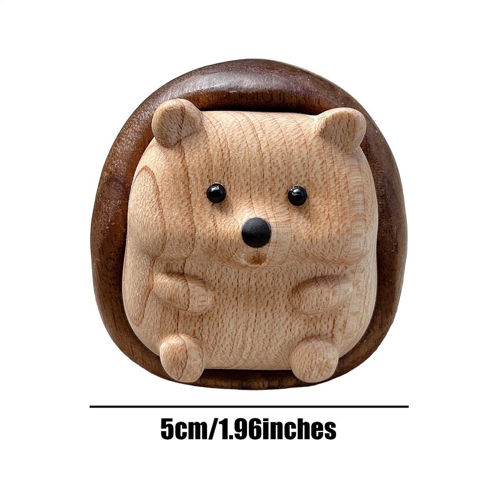 Wooden Hedgehog Figurine Hedgehog Figurine Wood Realistic Animal Decoration For Play Prizes Bedside Table Party Favors Birthday
