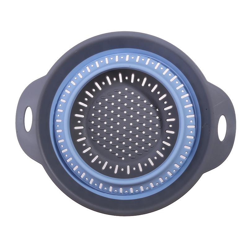Silicone Kitchen Foldable Storage Basket Collapsible Colander Strainer Fruit Vegetable Drainer Kitchen Draining Filter Organzier