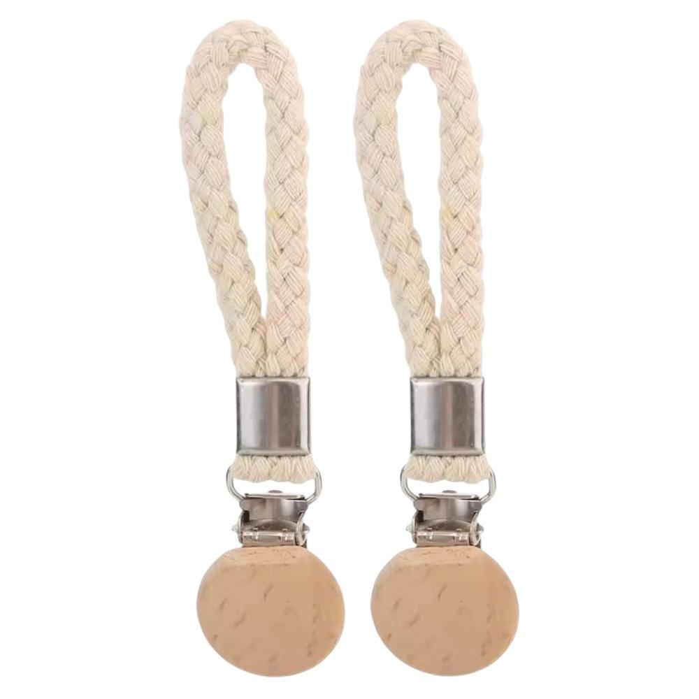 1-8PCS Towel Hanging Clips Woven Cotton Rope Bathroom Wood Round Head Metal Hanging Clips For Home Towel Clothes Storage Hook
