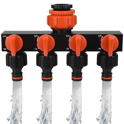 4-Wege Wasserverteiler 1" auf 3/4" auf 1/2" Gartenbewässerung Bewässerungsverbinder Armaturen Wasserhahnanschlüsse Ventilverteiler Für Außenhahn Beregnung