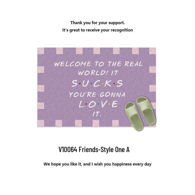 Friends TV Show Large Entrance Mat: Silk Loop, Dirt-Resistant, Wash-Free, Non-Slip, Cuttable