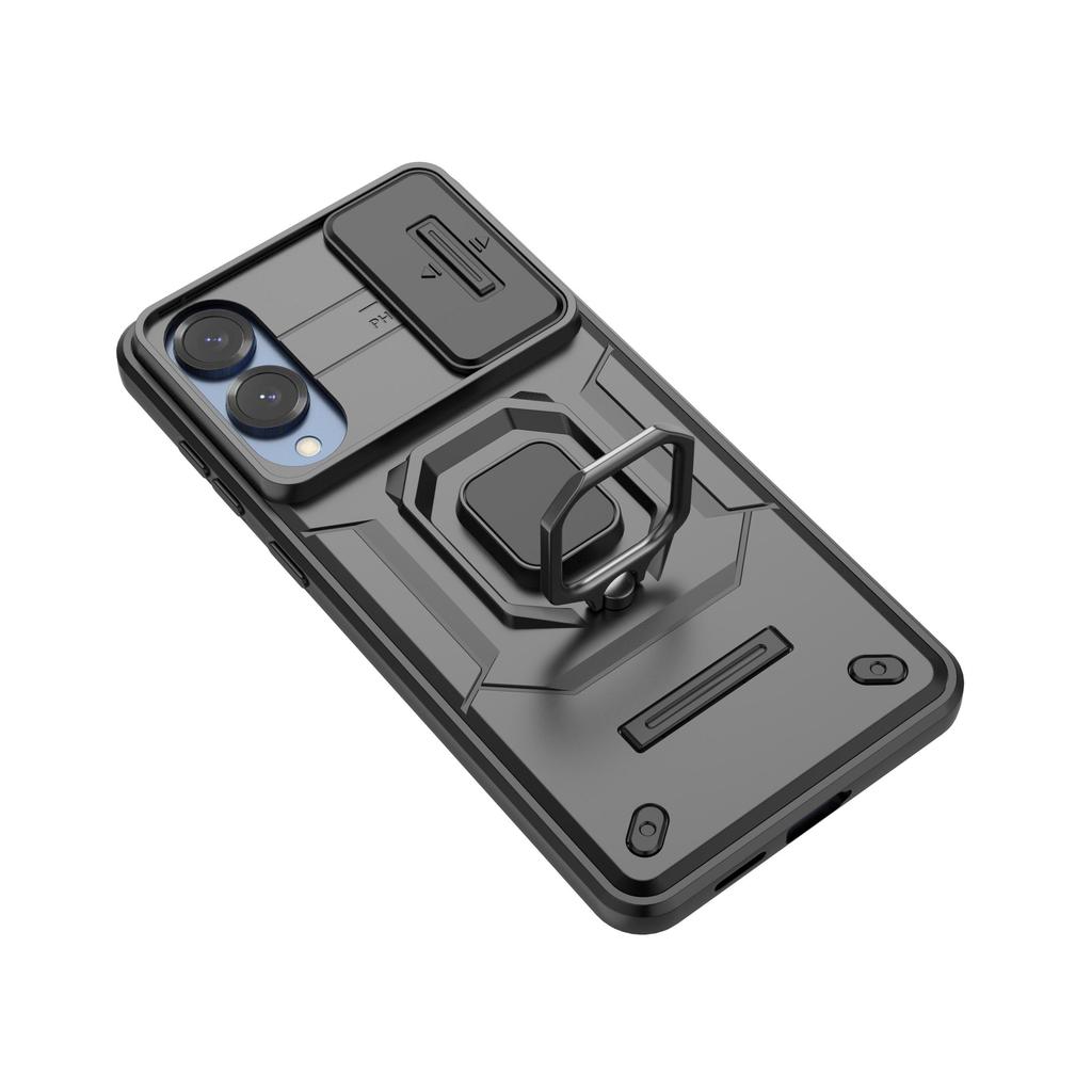 Robuster Kameraschutz Magnetische Bumper Handyhülle mit Ringständer Für iPhone 17 Pro Max Samsung Xiaomi Oppo Honor Harte PC Stoßfeste Hülle