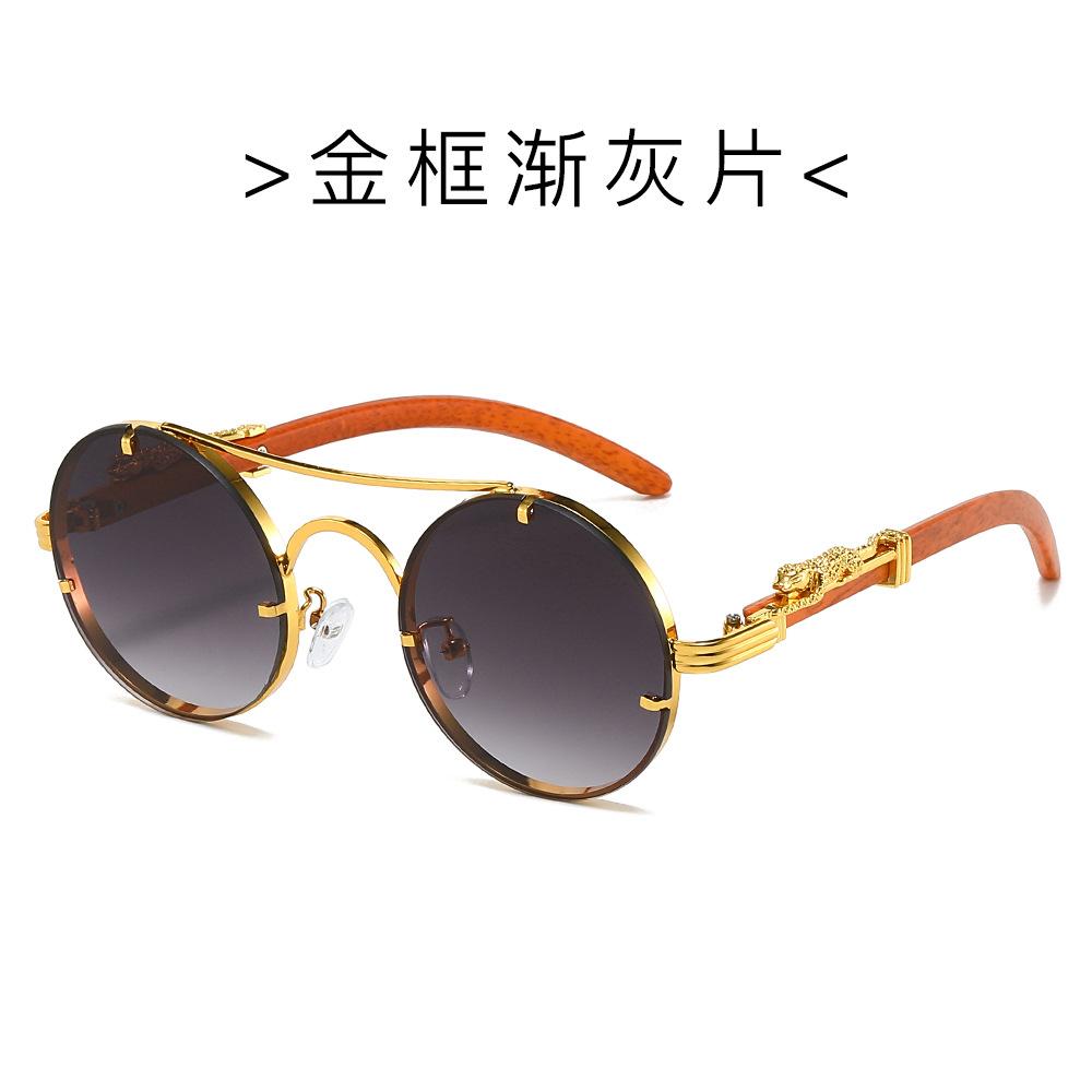 JYL TS Sunglasses Round Metal UV Men/7535 B-7414 средний шампанского