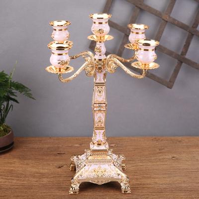 European Candle Table Candle Holder Ornament Glass Retro Western Food Household Metal Light Luxury Candle Holder Wedding Ornament